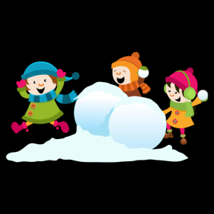 free graphic from canva of children having a snowball fight